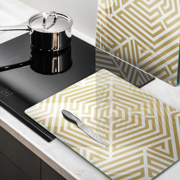 Induction hob cover Geometric lines