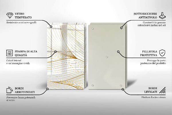 Induction hob cover Modern Line pattern