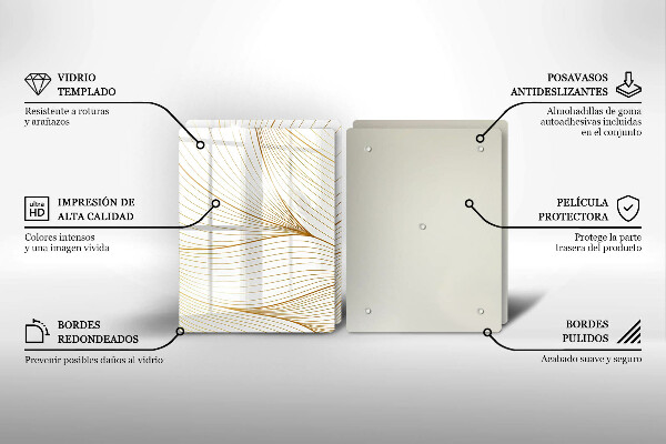 Induction hob cover Modern Line pattern