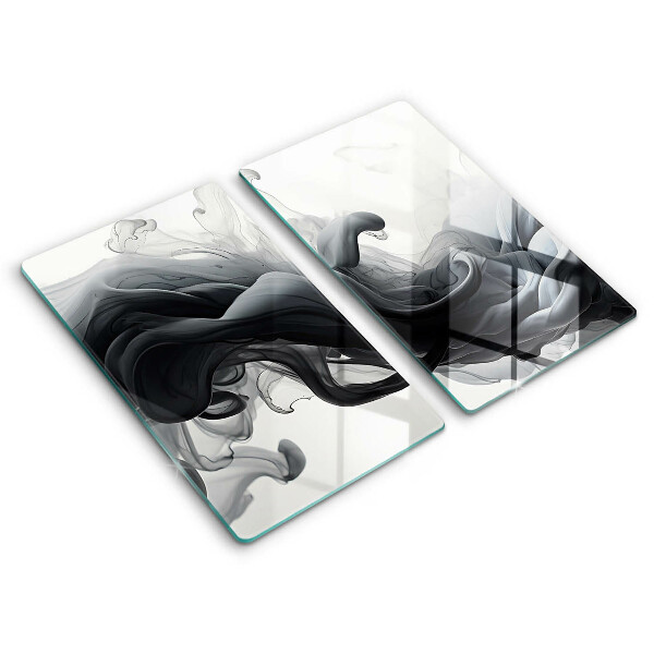 Induction hob cover Black smoke abstraction