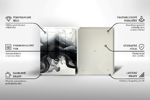 Induction hob cover Black smoke abstraction