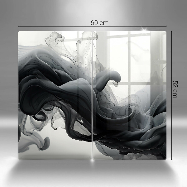 Induction hob cover Black smoke abstraction