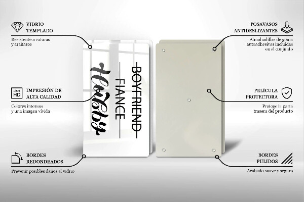 Induction hob cover Inscription, sentence, pattern