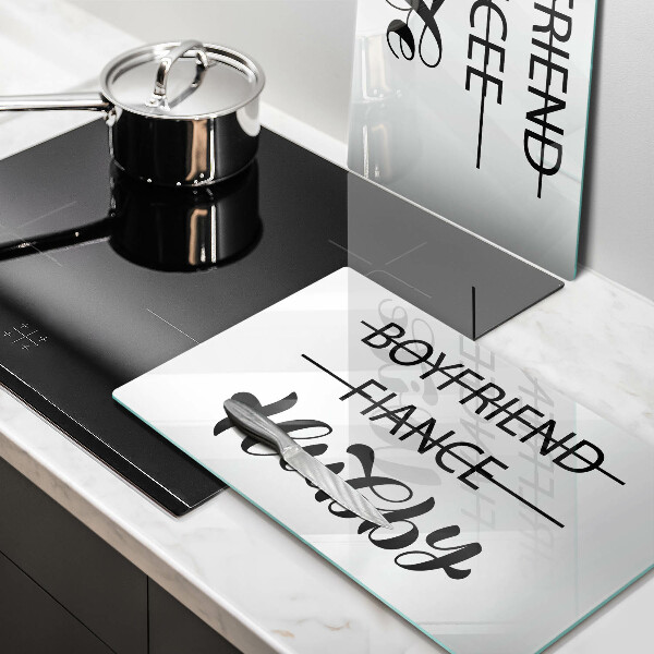 Induction hob cover Inscription, sentence, pattern