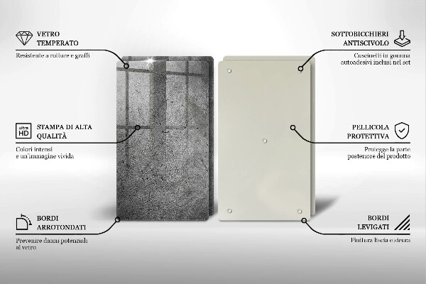 Induction hob cover Concrete stone texture