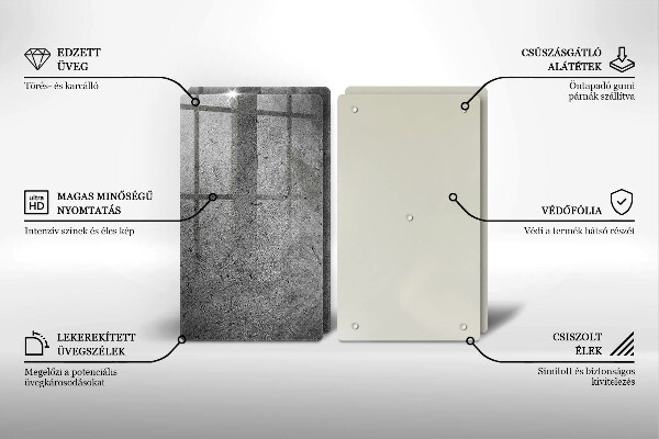 Induction hob cover Concrete stone texture