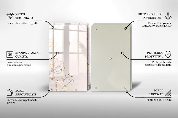 Induction hob cover Flower contours