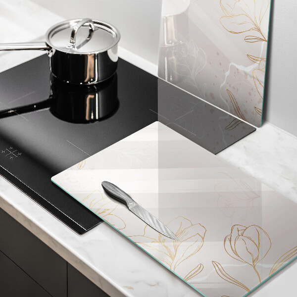 Induction hob cover Flower contours