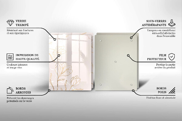 Induction hob cover Flower contours