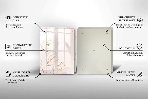 Induction hob cover Flower contours