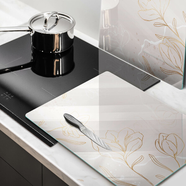 Induction hob cover Flower contours