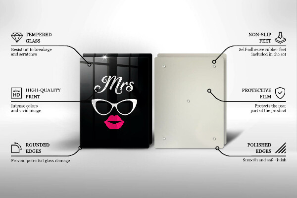 Induction hob cover Mrs. Mr. - inscription, sentence