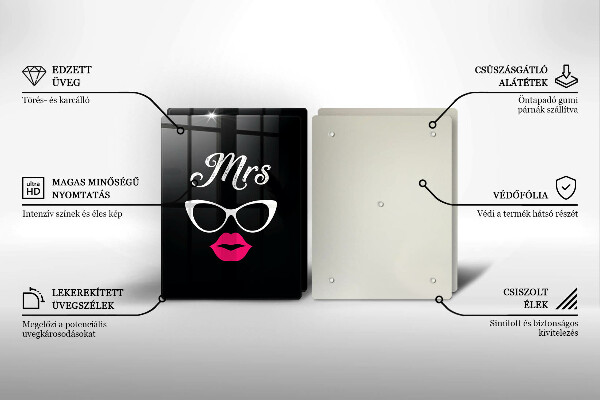 Induction hob cover Mrs. Mr. - inscription, sentence