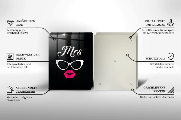 Induction hob cover Mrs. Mr. - inscription, sentence
