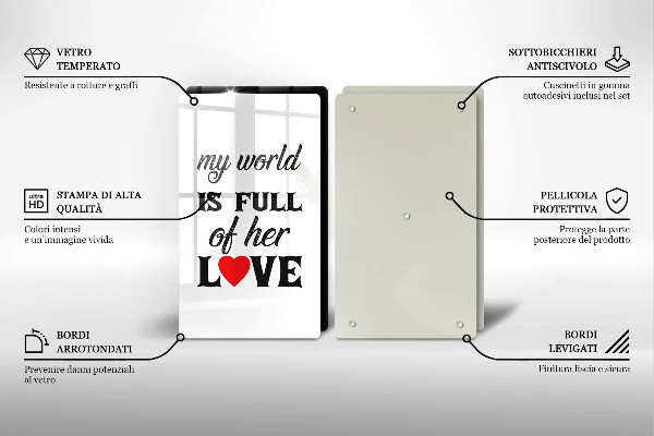 Induction hob cover Inscription, sentence