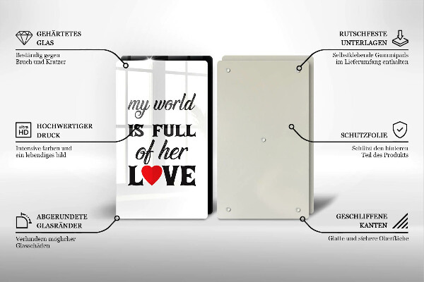 Induction hob cover Inscription, sentence