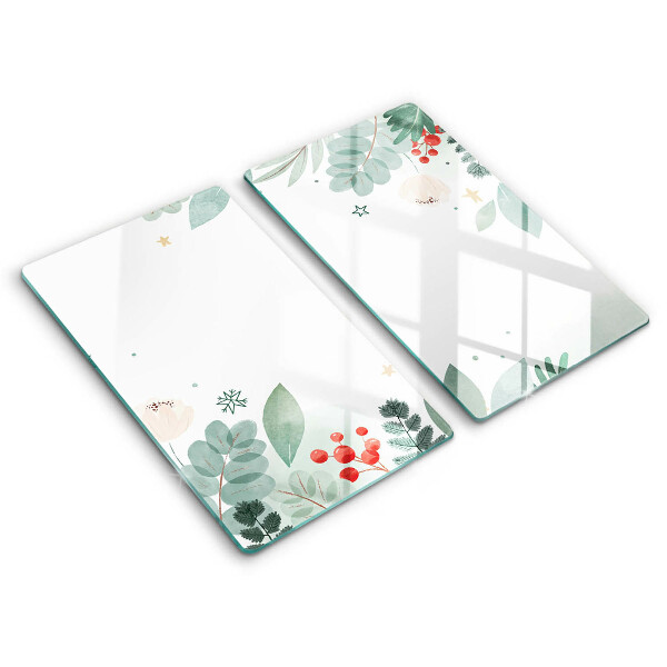 Induction hob cover Watercolors leaves