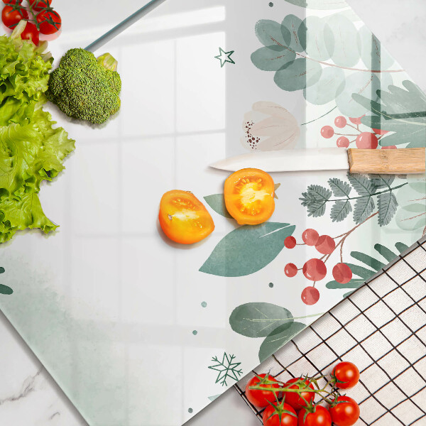 Induction hob cover Watercolors leaves