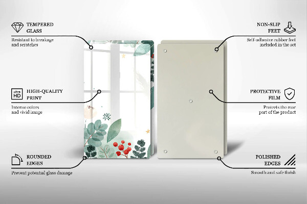 Induction hob cover Watercolors leaves