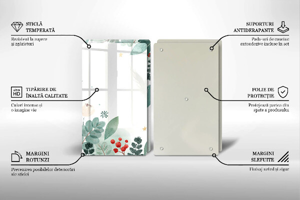 Induction hob cover Watercolors leaves