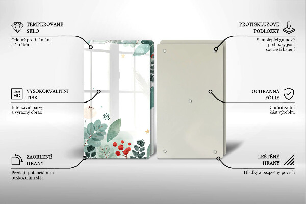 Induction hob cover Watercolors leaves