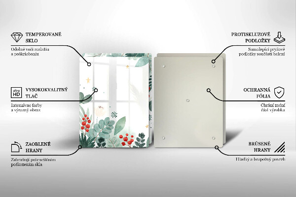 Induction hob cover Watercolors leaves