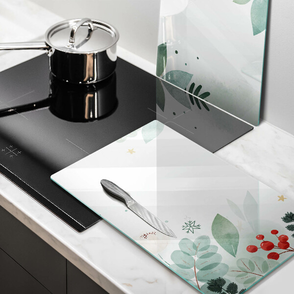 Induction hob cover Watercolors leaves