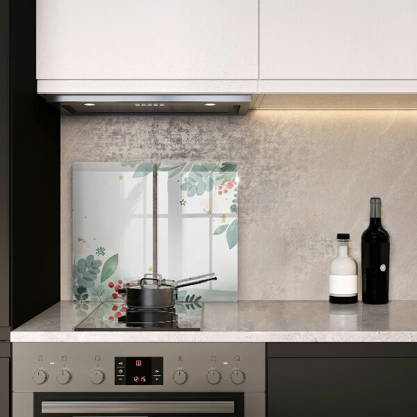 Induction hob cover Watercolors leaves