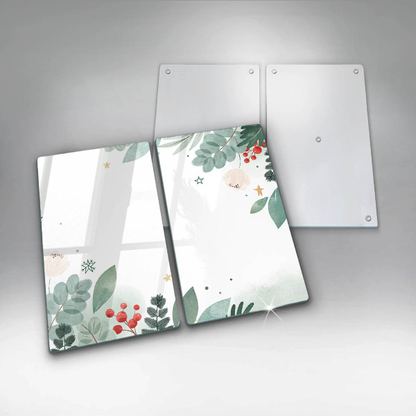 Induction hob cover Watercolors leaves