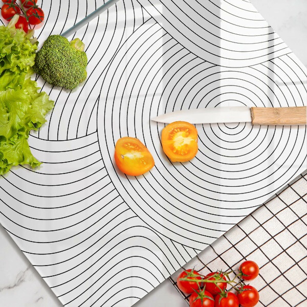 Induction hob cover Black lines abstraction