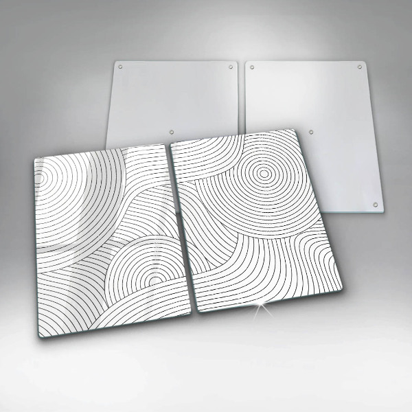 Induction hob cover Black lines abstraction