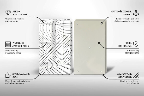 Induction hob cover Black lines abstraction