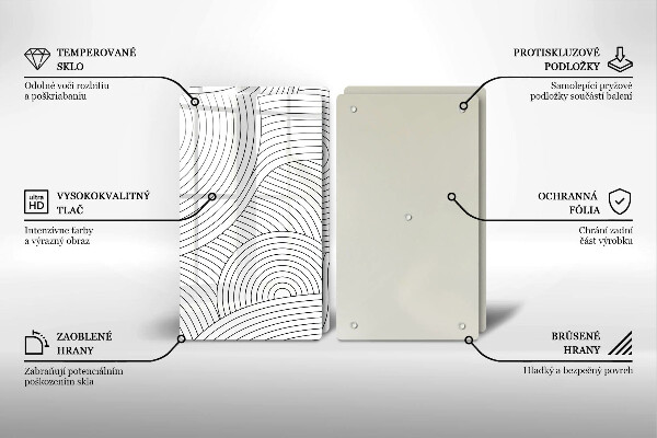 Induction hob cover Black lines abstraction