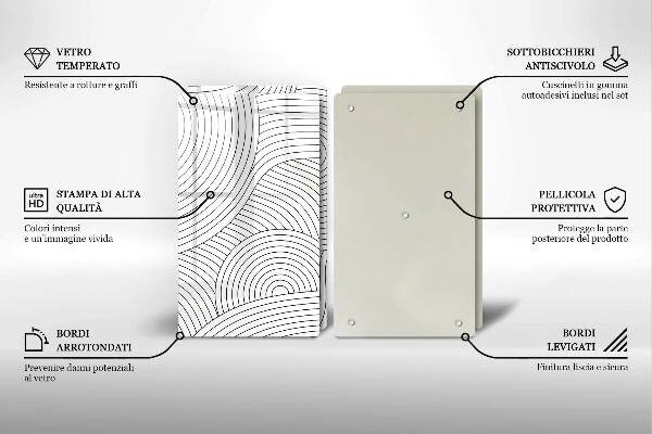 Induction hob cover Black lines abstraction