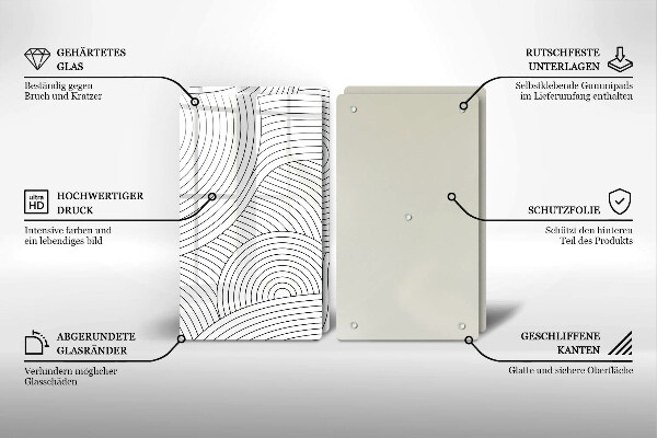 Induction hob cover Black lines abstraction