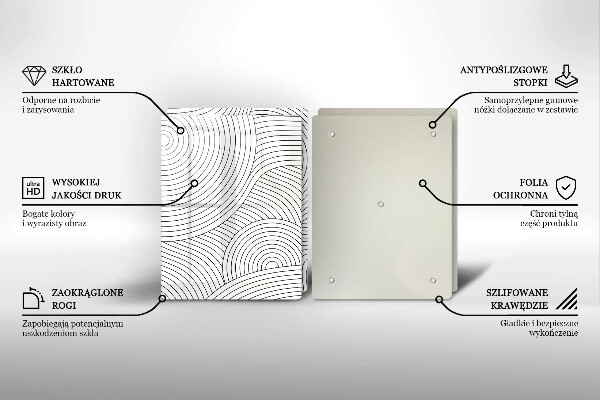 Induction hob cover Black lines abstraction