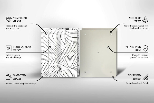 Induction hob cover Black lines abstraction