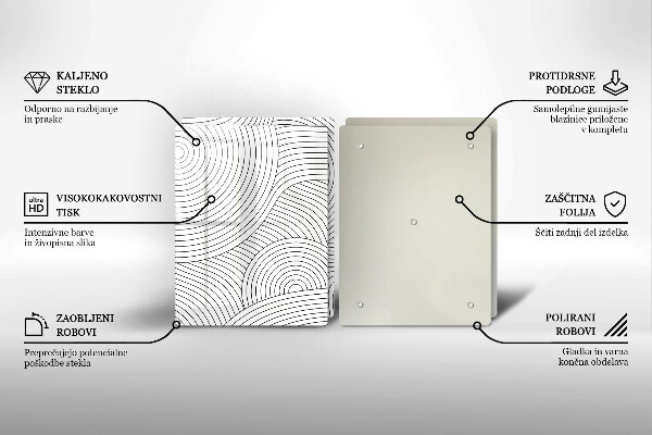 Induction hob cover Black lines abstraction