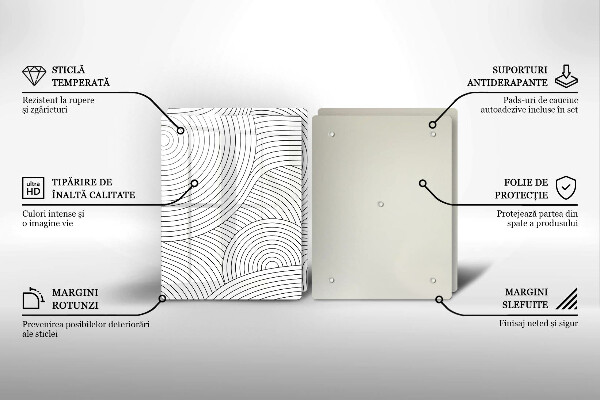 Induction hob cover Black lines abstraction