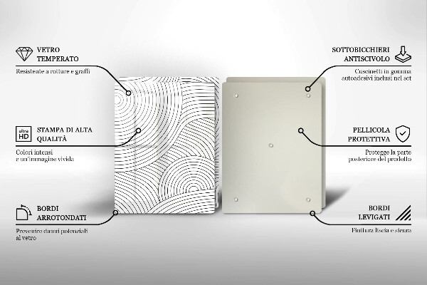 Induction hob cover Black lines abstraction