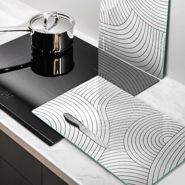 Induction hob cover Black lines abstraction
