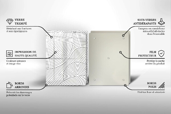 Induction hob cover Black lines abstraction