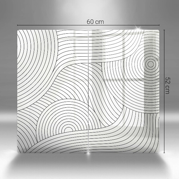 Induction hob cover Black lines abstraction