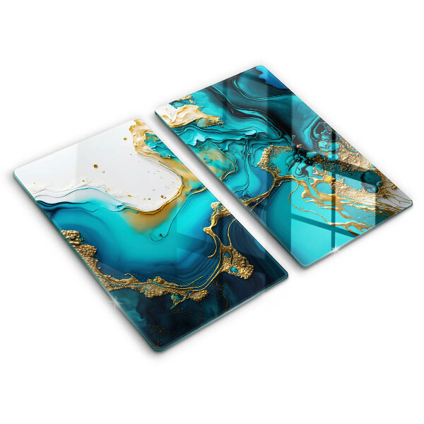 Induction hob cover Turquoise abstraction