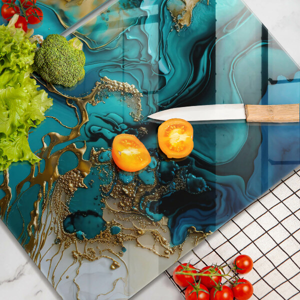 Induction hob cover Turquoise abstraction