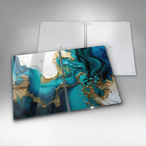 Induction hob cover Turquoise abstraction