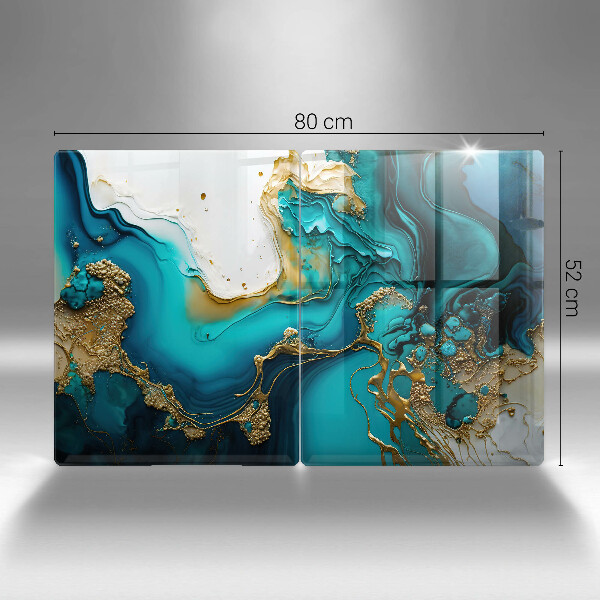 Induction hob cover Turquoise abstraction