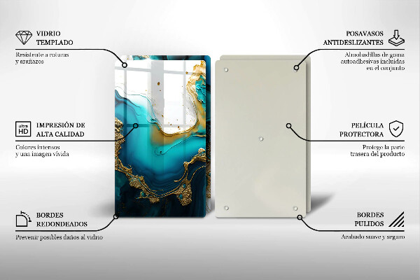 Induction hob cover Turquoise abstraction