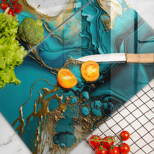 Induction hob cover Turquoise abstraction