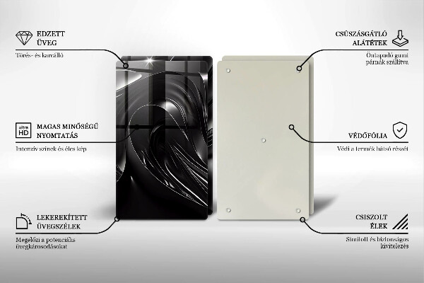 Induction hob cover Black mass abstraction